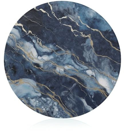 Glass Cutting Board, Marble Navy Blue Mixed Print Fruit Cutting Board Small Chopping Board Kitchen Cutting Board Portable Cutting Board