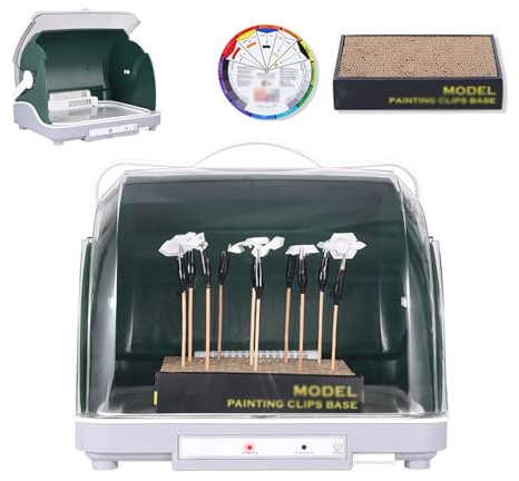 Cabina de secado for aerógrafo, minisecadora de pintura en aerosol de 120 W con cubierta antipolvo, cabina secadora for pintar modelos de pasatiempos, cabina de pintura con aerógrafo eléctrica