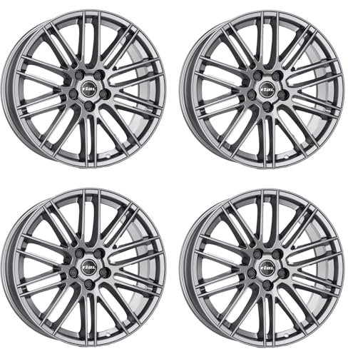 4x Rial Felgen Alufelgen Kibo 8.5Jx20 ET45 5x114,3 metal-grey kompatibel mit HYUNDAI Grand Santa Fe i30 i40 Kona Nexo Santa Fe Tucson