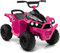 GYMAX Kids Electric Quad Bike, 12V Battery Powered Toy Car with Music, Lights, Horn, Forward and Backward, Children Ride on ATV for 3-8 Years Old Boys Girls (Pink)