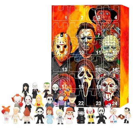 Halloween-Adventskalender 2024 – Horrorfiguren 24-Tage-Countdown-Kalender Mit Gruseliger Überraschungspuppe, Lustiges Weihnachtssammelobjekt Anime-Cartoon-Puppe Ornamentspielzeug Für Kinder