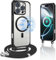 XCYYOO für iPhone 16 Pro Max Hülle mit Band,Handyhülle 16 Pro Max mit Band[Kompatibel mit Magsafe][NO.1 Magnetisch] Hardcase mit Weich Silikon Transparent Handykette Hülle für iPhone 16 Pro Max Case