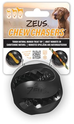 Zeus Chew Chasers Treat Ball Black 7.5cm