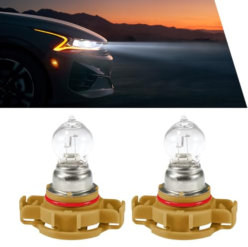 Arwrilt 2 PCS PSX24W 2504 Halogen Fog Light Bulbs, 4300K Halogen Car Bulbs Daytime Running Lights, Fog Light Bulb Replacement Parts for Most Cars (White)