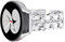 HUTBUVEAW Cinturino in Pelle da Donna + Acciaio Inossidabile for Samsung Galaxy Watch 4 Classic 46mm 42mm Cinturino Watch4 44mm 40mm Braccialetto Attivo 2 3(Silver White,Watch 4 Classic 46mm)
