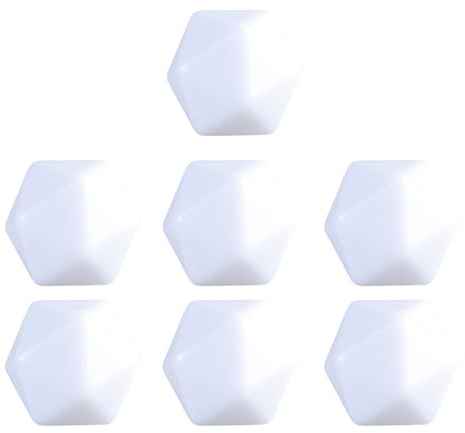GMBYLBY 7pcs 20 Seitig Dices Blanks 20mm Acryl Würfel Leere Blanks Polyedrale Dices Brettspielzubehör Mathematische Tools