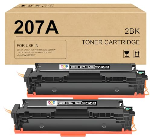M4U SM4Y 207A Schwarz Tonerkartuschen 2er Pack Kompatibel für 207A W2210A | für Color Laserjet Pro MFP M283fdw M282nw M255dw M283fdn M255nw(Schwarz)