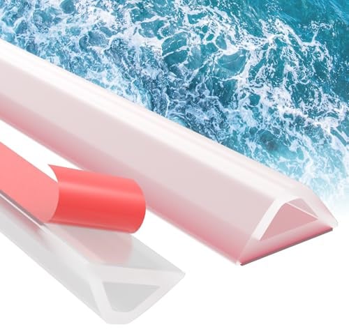 alophoty 100cm Schwallschutzleiste Dusche Selbstklebend Transparent - Silikon Wasserstopper Dusche Boden, Nass-Trocken-Trennung für Dusche, Bad und Küche, Einfache Montage