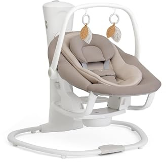 Joie whimsy™ manuelle Babyschaukel & Wippe, Geburt bis 9 kg, ohne Strom | 2-in-1 Babyschaukel & tragbare Wippe mit 3 Schaukelstufen, Aufziehmechanismus (bis 50 Min.) und 5-Punkt-Gurt, ganz ohne Strom