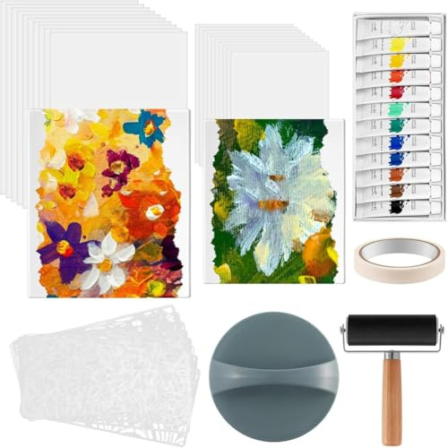 Aboiled Gel Printing Plate Kit-Complete Printmaking Set Featuring 8 X 10 and 5 X 7 Gelatin Paper for Acrylic Paint for Art Projects
