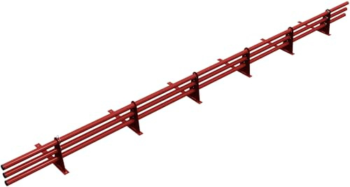 Parotec SCHNEEFANGROHR-Set 3m für EPDM/PVC-Dachbahnen 3 Rohre, 6 Halter Rot | Komplettset 300 cm für Bitumen (Dachpappe/Schweißbahn) & Shingles – Schneefang/Dachlawinenschutz – RAL 3011