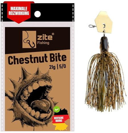 Zite Fishing Inzite Blader Chatter-Jigs | Bladed Jig Köder in 10g 16g & 21g | Intensive Vibrationen & 6 Farben | Trailerfähig mit scharfem Einzelhaken