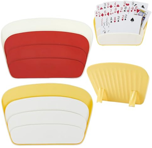 GHPKOTW 2 Stück Kartenhalter für Kinder,Spielkartenhalter Kunststoff Wiederverwendbar, Kartenhalter für Senioren Erwachsene und Kinder, Spielkartenhalter Freisprech, Kartenständer