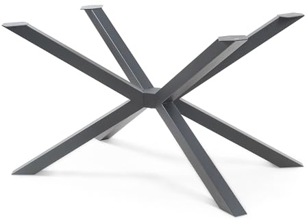 [en.casa] Tischbeine Bemeenel Tischgestell Metall Spider 120 x 75 x 72 cm Metallbeine für Esstisch Schreibtisch Möbelfüße max. 160 kg Tischfüße Stahl Schwarz