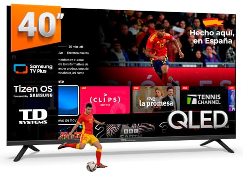 TD Systems - Smart TV 40 Pulgadas QLED Full HD con Tizen OS 8.0 Powered by Samsung, Televisión HDR10 con Sintonizador Triple, Televisores del 2026 | PRIME40QC22TIZEN