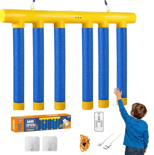 AURIVEE Reaktionsspiel Stäbe Fangen, Hand-Auge-Koordination Training mit Fernbedienung, 3 Stufen Elektronisches Fangspiel für Kinder Familie Party Indoor Outdoor Spaß