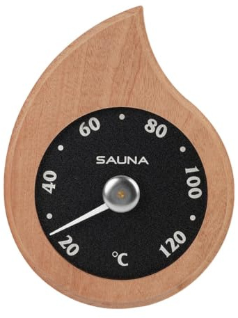 Kuntesetty Sauna Thermometer Holz Sauna Thermometer Wandthermometer Temperaturmesser Hygrometer Zifferblatt mit Schwarzem Ziffernblatt Und Holzgehäuse Klare