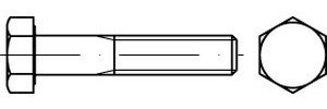 DIN 960 10.9 Sechskantschrauben mit Schaft, mit metrischem Feingewinde - Abmessung: M16 x1,5x70 (25 Stück)