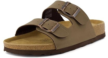 CUSHIONAIRE Women's Lane Cork Footbed Sandal with +Comfort, Brown 6 UK