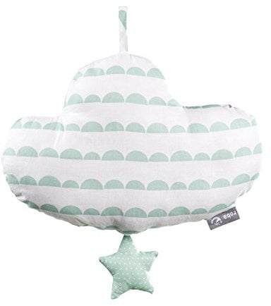 roba Spieluhr 'Happy Cloud', Einschlafhilfe, Textil-Wolke waschbar, Babyzimmer Deko taupe / mint