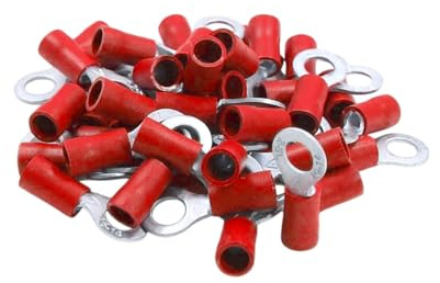 WITTKOWARE 100 Stück Ringkabelschuhe bis Leiterquerschnitt 1,5mm², rot, Crimpmontage, passend für Schraubengröße M3