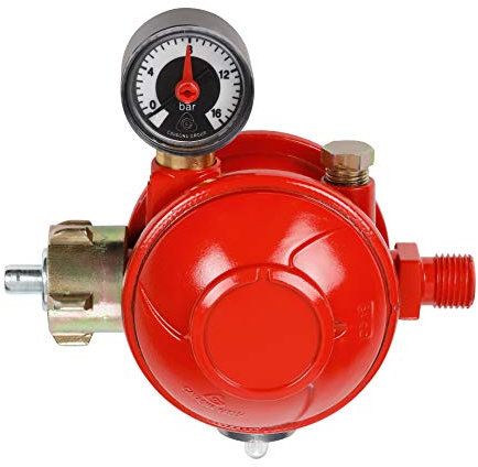 Rothenberger Industrial Zweistufiger-Propangasregler Niederdruckregler 50 mbar mit Druckanzeige | Manometer | Konstantregler | für Heiz-, Koch-/ Grillgeräte | 1500002743