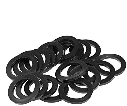 sourcing map 20 Stück Gummi Unterlegscheiben Flache Unterlegscheiben Schwarz 45mm AD 31mm ID 36mm Dick Distanzhülsen Dichtungsringe Beilagscheiben für Wasserhahn Rohr Wasserschlauch