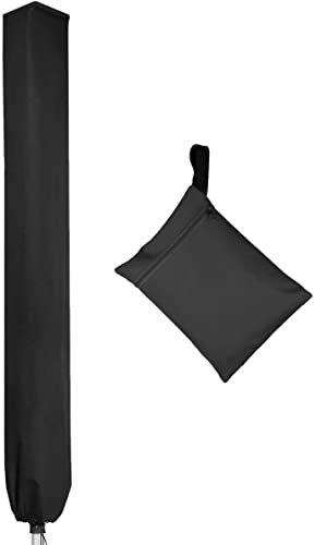 PATIO PLUS Housse de Protection pour Séchoirs Parapluie, Tissu Oxford 600D Housse de Protection pour Séchoir de Jardins Housse pour Cordes à Linge Rotatives, 16x16x180cm Noir