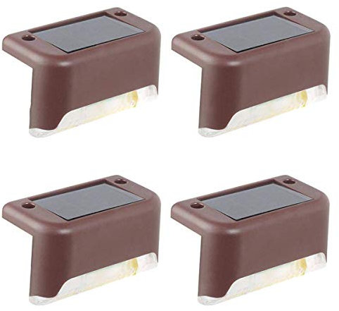 Petyoung Luci Solari a Ponte da 4 Confezioni Luci a Ponte Impermeabili a LED Luci Esterne Ad Energia Solare per Patio Scale Via del Giardino Gradino E Recinzioni