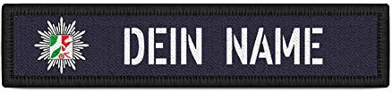Copytec Patch Namens-Schild Polizei NRW Streifen personalisiert mit Namen #35221