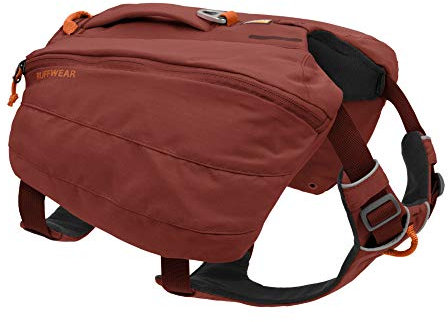 RUFFWEAR Hunderucksack, Bequeme Satteltasche für Tageswanderungen und Längeres Tragen, Für Mittelgroße Hunderassen, Front Range Day Pack, Farbe Red Clay, Größe M