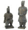 Statue de Soldats Chinois, Figurine de Guerrier en Terre Cuite Traditionnelle Antique Xi'an, Chine Voyages Souvenirs 2pcs