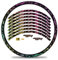 16-teiliges Set Felgenrandaufkleber Sticker für Fahrrad Felgen im Future Design Komplett Set für 27 29 für Rennrad Mountainbike MTB Laufrad RX026 (Hologramm Silber, Glanz)