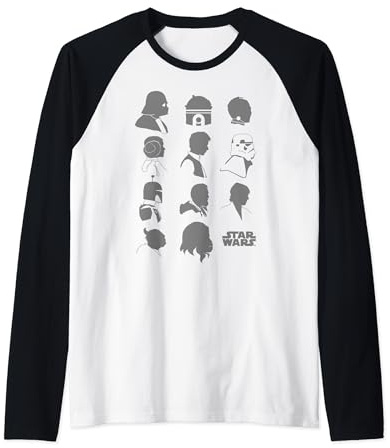 Star Wars Heroes Foes Side Profile Shot Silhouettes Manche Raglan