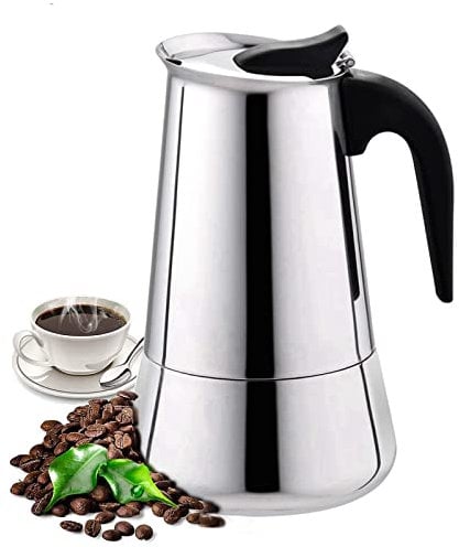 MEISISLEY Moka 1 Tazza Caffettiera per Induzione Caffettiera Espresso in Acciaio Inox Piani Cottura A Induzione A Gas E Vetroceramica 6Tazze(300ml) 100ML