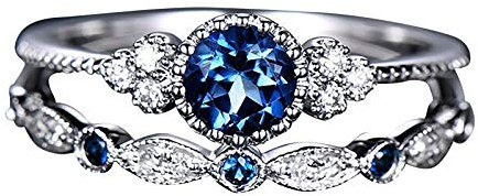 ROMIDA Damen Verlobungsring Sonne und Mond 925 Silber Ringe Damen Fingerringe Damenring,Mode Klassik Silber Schmuck Mädchen Frauen Schmuckgeschenke Einstellbare Ringe mit Zirkonia Muttertagsgeschenk