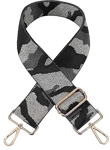 Verstellbar Schulterriemen für Taschen mit Karabiner,80-130cm 5cm Breit Camouflage Bunt Taschengurt Schultergurt für Damen Herren Ersatzgürtel Umhängegurt für Crossbody Canvas Tasche Umhängetasche