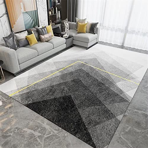 DJHWWD Auslegware Teppichboden Salon Auslegware Rechteckiger Grauer Teppich, Schlafzimmerteppich, Wohnzimmerteppich, feuchtigkeitsbeständig Waschbare Teppiche 180X250CM