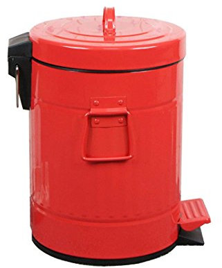 Poubelle de type pied, ménage grande créativité bureau pas à pas salon cuisine poubelle vintage 5-12L (rouge 12L)