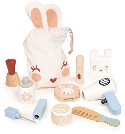 Mentari Wooden Toy Bunny Make Up Set - Pretend Play Vanity Set For Children Ages 3+