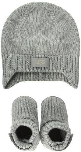 UGG Jungen Skylar and Beanie Hausschuh, Grey, 21 EU