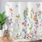 ASDCXZ Tenda da doccia con fiori, 180 x 180 cm, primavera, rosa, blu, viola, colorato, motivo farfalle, verde, foglie, bagno, lavabile, in poliestere, impermeabile, per vasca da bagno con 12 ganci
