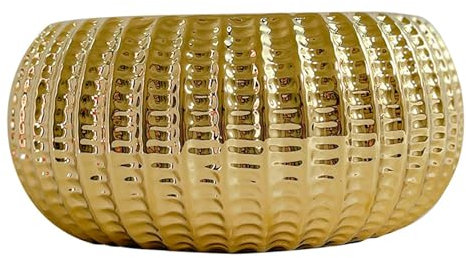 Fioriere dorate per piante da interno, vaso per piante in ceramica oro da 23,1 cm, vaso da fiori rotondo dorato, vaso antiscivolo per piante per decorazione da giardino, casa, ufficio, fattoria 1
