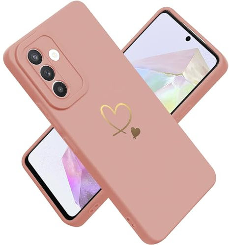 Paitech Coque pour Samsung A35 5G avec Protection Caméra, Etui Housse de Haute Qualité TPU Silicone Mince Souple Anti-Rayures Antichoc Case pour Samsung Galaxy A35 5G avec Coeur d'amour Lovely, Rose