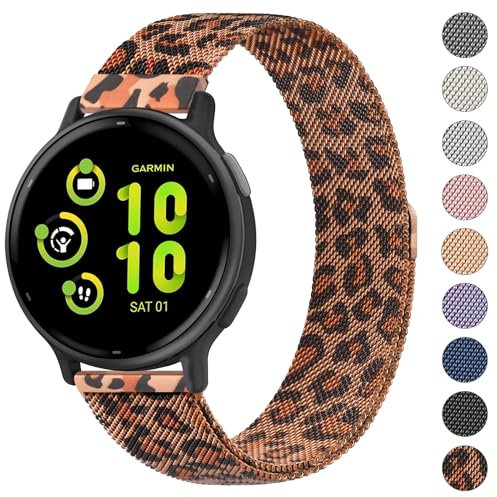 Oumida Armband für Garmin Vivoactive 3/ Vivoactive 5, 20mm Quick Ersatz Armbänder, Metall Magnet Uhrenarmband für Garmin Vivomove 3/ HR/Style/Luxe, Forerunner 55/245/ 645, Approach S40/ S42/ S12