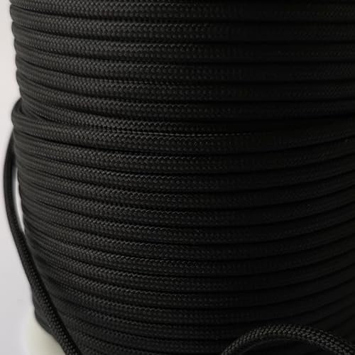 4mm Paracord Strong Cord 7 Strand Rope Bushcraft Lanyard Camping Hiking DIY Black Red Army green (Black, 5 meters / 16 ft)