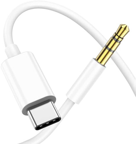 Auxiliar USB C a Jack para Coche, 1.2M Cable Audio a Jack 3.5mm Adaptador Auricular Estéreo para Carro, Altavoz, Auriculares, Compatible con iPhone 16/15, Samsung, Google, Huawei, Smartphone, Tablet