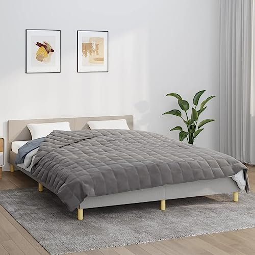 Coavain Couverture lestée respirante - Couverture lourde - Pour sommeil profond - Couverture de relaxation - Gris - 9 kg - 200 x 200 cm - Tissu