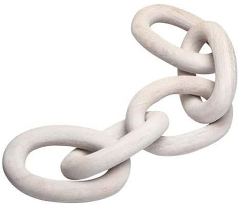 ZDSFSD Wood Chain Link Decor,21.6 Hand Carved Decorative Wood Chain,Contemporary Home Decor for Farmhouse Shelf&Side Table A Easy to Use