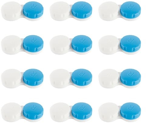 MYSUNBAR Set of 12 LensBox Contact Lens Containers, Contact Lens Case, Storage Yearly Supply, Soft & Hard Lenses, multicoloured, Pocket organiser